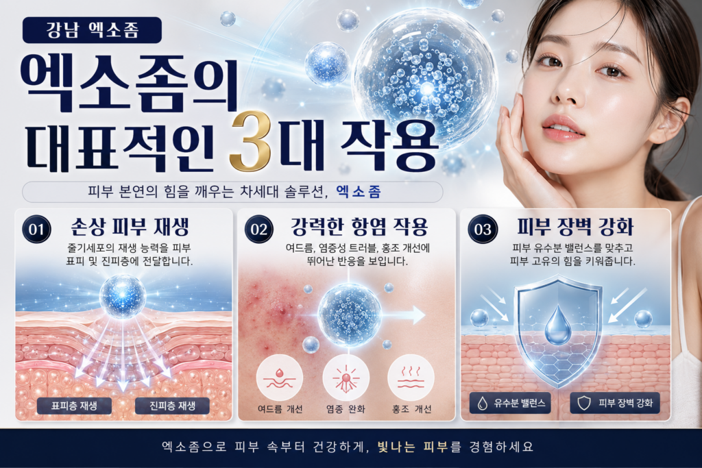 강남엑소좀 대표적인 3대 작용